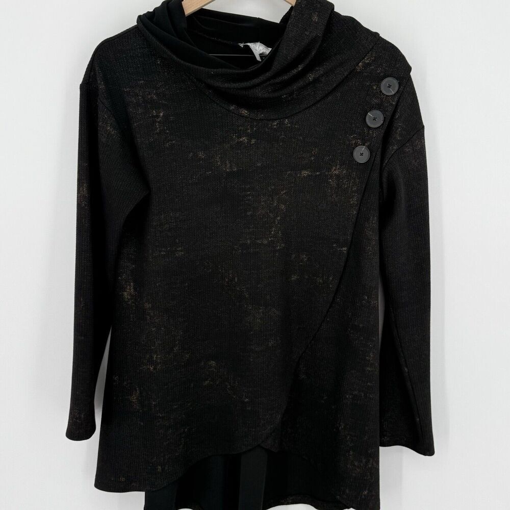 Scapa Lauren Perre Long Sleeve Black Top Me Fly Away Front Size Large